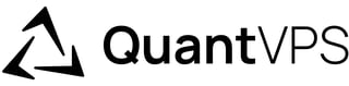 QuantVPS logo with triangular arrow symbol representing a VPS hosting company
